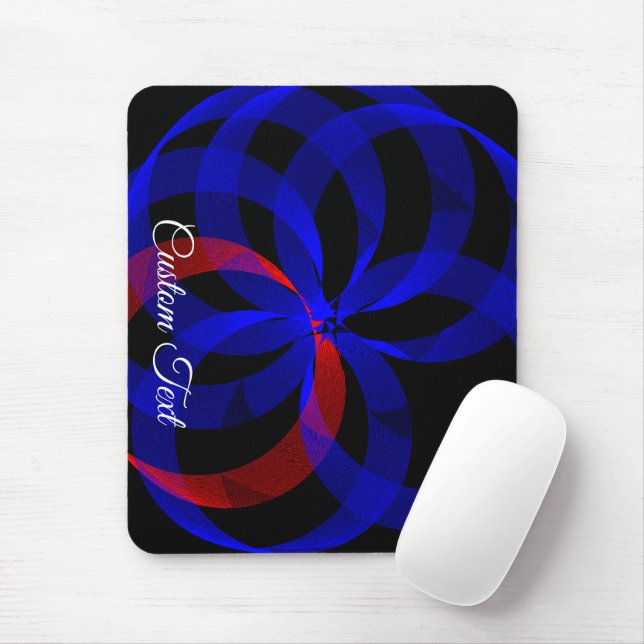 Red Revolving Accent Geometric Mouse Pad (Com mouse)