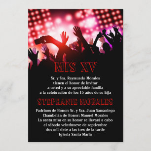 Red Rock Star Quinceanera Convite de Aniversário