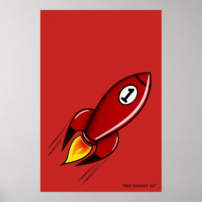 "Red Rocket 01" - Poster da série Rocket (Vermelho (Frente)