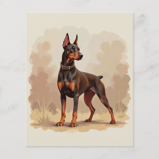 Red Rust Brown Doberman Pinscher Dog (Frente)