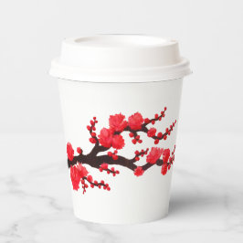 Red Sakura Blossom Painting por Sara Motolanez