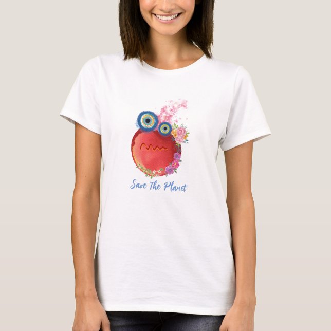 Red Save the Planet, Mãe Terra T-Shirt (Frente)