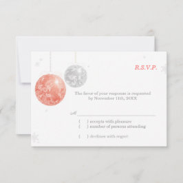Red Silver White Christmas Weding RSVP