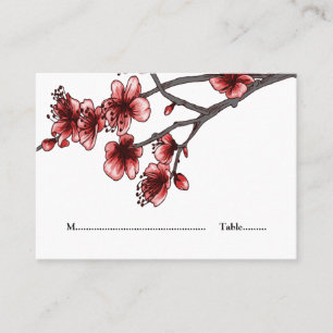 Red Simple Cherry Blossoms Cartões