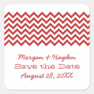 Red Simple Chevron Salve os Adesivos de Data