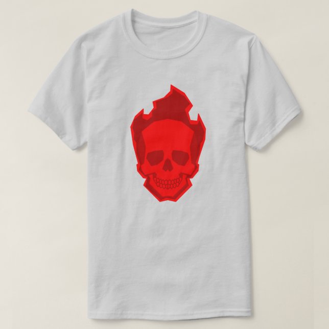 Red Skull Graphic T-Shirt – Bold Gothic Skull Desi (Frente do Design)