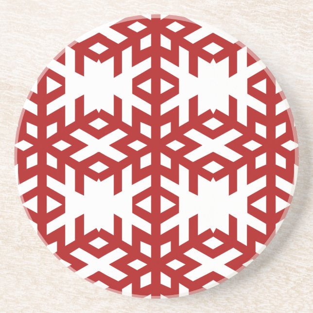 Red Snowflakes Porta copos de Natal (Frente)