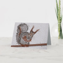 Red Squirrel Diz Olá! Cartão