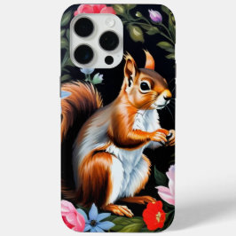 Red Squirrel Floral Dark Cottagecore Phone Case