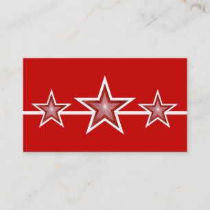 Red Star 3 estrelas cartão de visita vermelho
