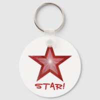 Red Star 'STAR' branco chaveiro