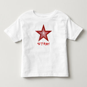 Red Star 'STAR!' branco de t-shirt infantil
