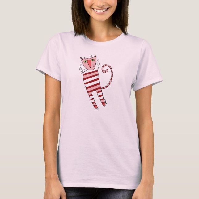 Red Stripes PJ CAT - t-shirt (Frente)