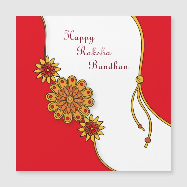 Red Stylized Happy Raksha Bandhan (Frente)