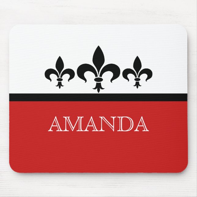Red Swanky Fleur De Lis Mousepad (Frente)