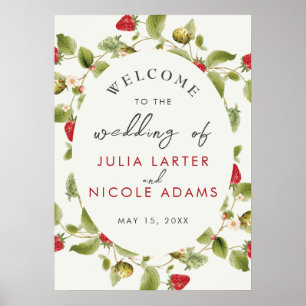 Red Sweet Wild Strawberry Flowers Poster