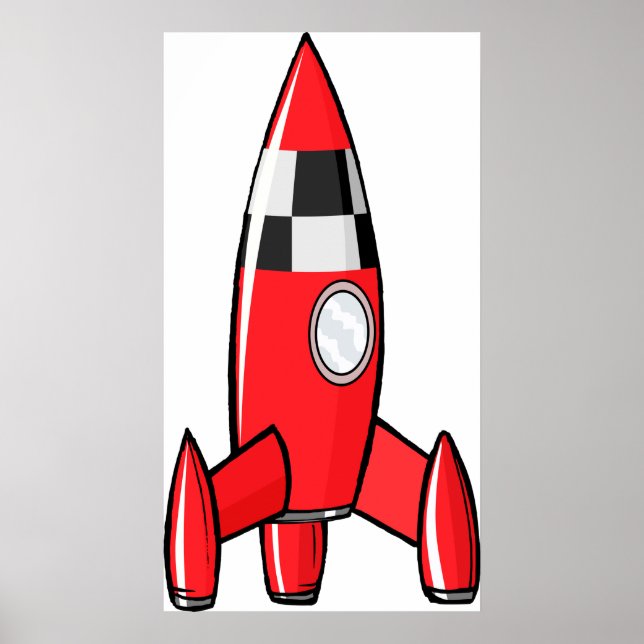 Red Toy Rocket Poster (Frente)