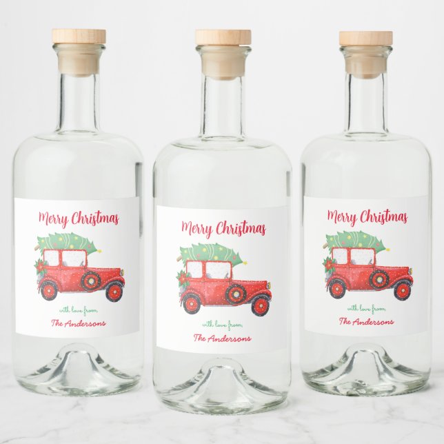 Red Truck Árvore de Natal Xmas White (Garrafas)