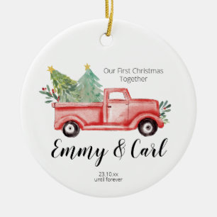 Red Truck primeiro natal juntos ornamento