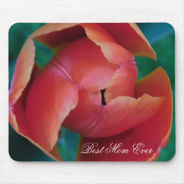 Red Tulip Macro Photo Mouse Pad (Frente)