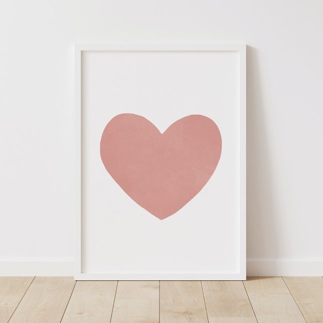 Red Watercolor Heart Nursery Poster (Criador carregado)