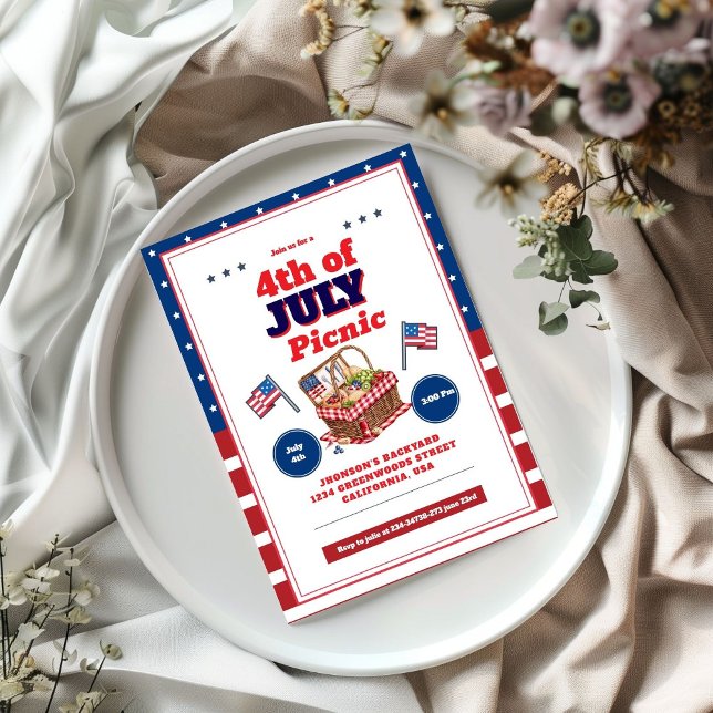 Red White Blue 4 de julho de 2014 Convite para apr (Criador carregado)