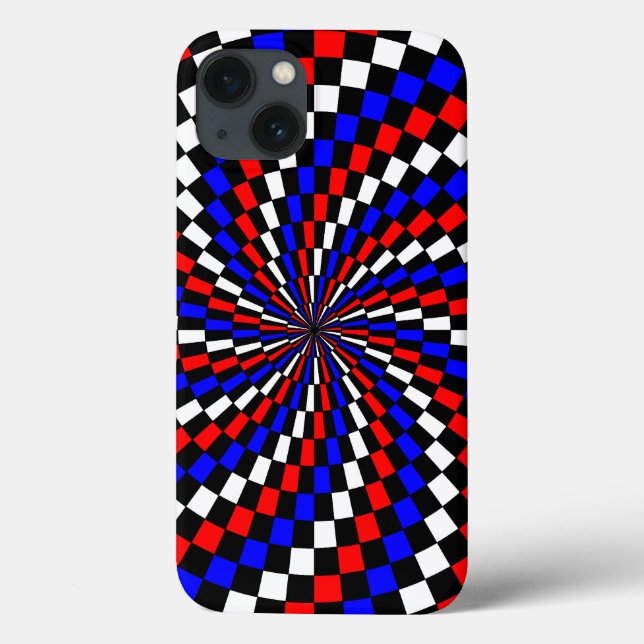Red White Blue Checker Spiral por Kenneth Yoncich (Verso)