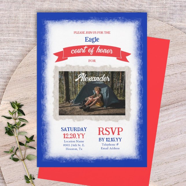 Red White Blue Eagle Scout Court of Honor Party (red white and blue eagle scout court of honor ceremony invitation)
