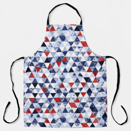 RED WHITE BLUE GLITTER LOOK TRIANGLE PATTERN