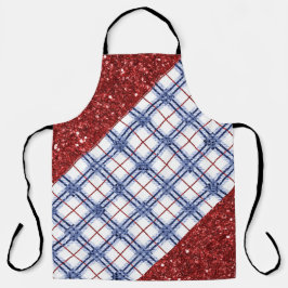 RED WHITE BLUE PATRIOTIC PLAID PATTERN