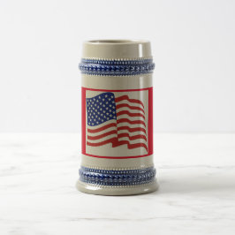 Red White Blue US Flag Caneca de cerveja Patriótic