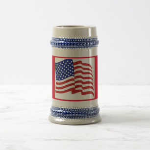 Red White Blue US Flag Caneca de cerveja Patriótic