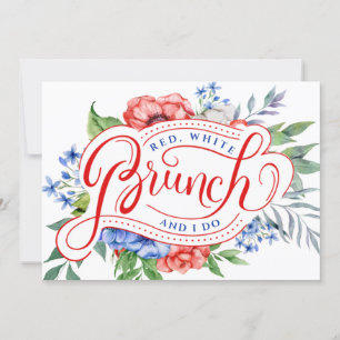Red White e eu Convite Floral Brunch