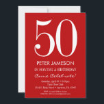 Red & White Modern Adultos Convites de Aniversário<br><div class="desc">Um simples e moderno convite de aniversário vermelho e branco para o marco ou qualquer aniversário de idade. Este convite é para qualquer idade,  incluindo marcos: 18º 21rua 30 35º 45º 45º 50º 55º 60º 65º 70 75º 80 85º 90 65º</div>