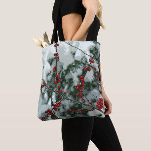 Red Winter Berries Christmas Tote Bag
