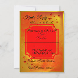 Red & Yellow Wedding RSVP Card | Traditional India
