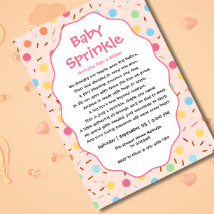 Redação de convite de Baby Sprinkle para menina