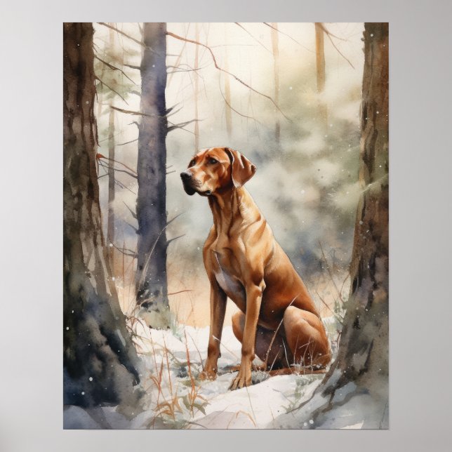 Redbone Coonhound Dog Art Poster (Frente)
