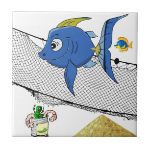 Rede De Peixes Brancos De Azulejos Cerâmicos, Ver