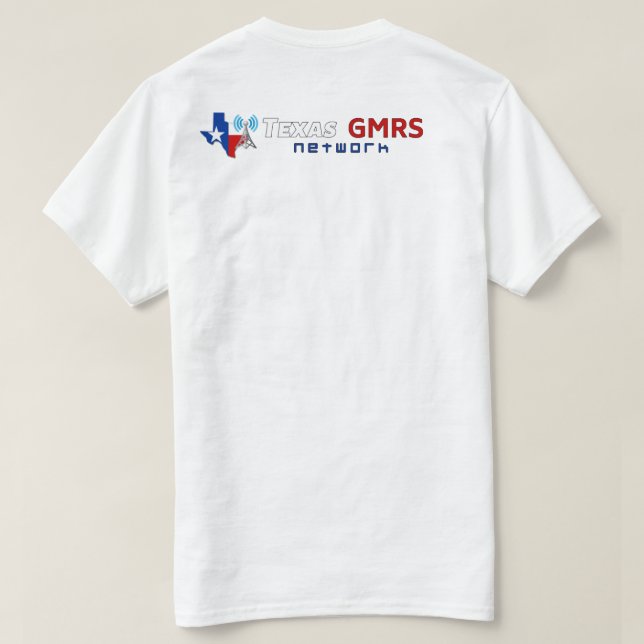 Rede de Texas GMRS - t-shirt branco (Verso do Design)