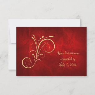 Redemoinho Dourado vermelho que Wedding RSVP