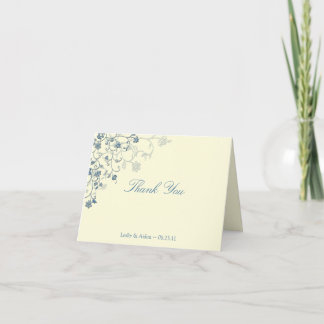 Redemoinho Floral Azul em Creme Agradecimento Casa