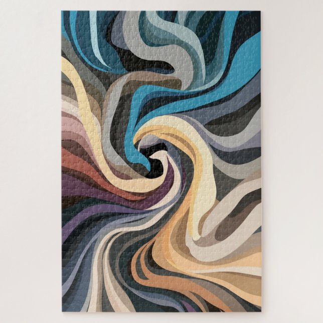 Redemoinho Suave | Quebra-Cabeça Espiral Abstrato  (Vertical)