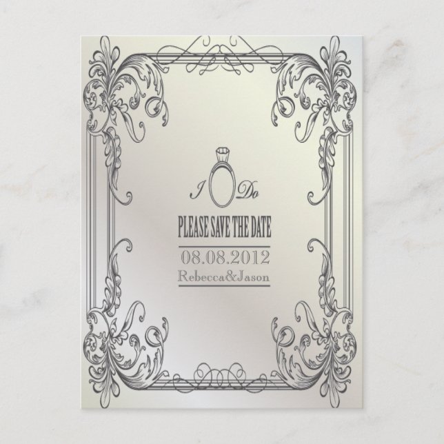 redemoinhos elegantes convite de casamento moderno (Frente)