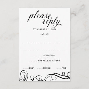 Redemoinhos elegantes que Wedding RSVP com escolha