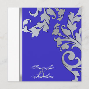 Redemoinhos florais da faísca da prata do convite