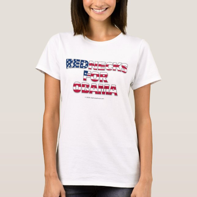 Rednecks para Obama Damas T-Shirt (Frente)