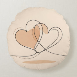Redonda Almofada de Amor Personalizada – Corações Romântic
