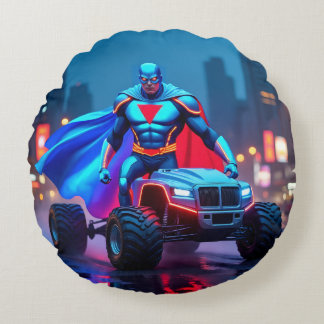 Redonda Almofada de Arremesso de Herói Neon de Caminhão Mo