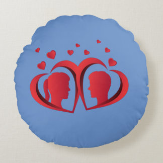 Redonda Almofada de Casal Amor Vermelho Acento de Decoraçã